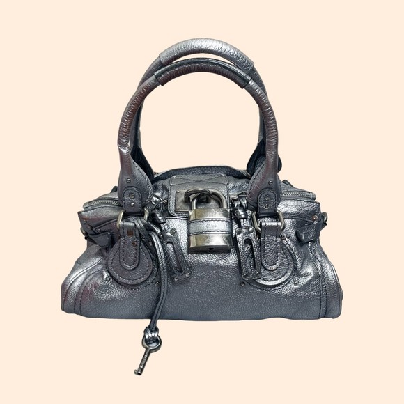 Chloe Handbags - Chloe Silver Leather Paddington Shoulder Bag